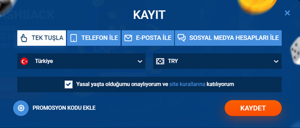 MostBet'e kaydolun
